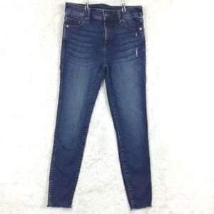 Kut From the Kloth Womens Jeans Fab Ab‎ Skinny High Rise Blue Denim Raw Hem 4